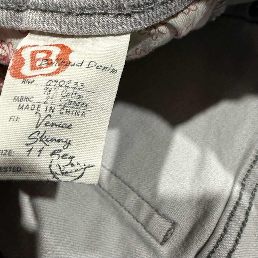Bullhead Size 11 Womens Gray Skinny Jeans Vintage Y2K Style Venice Stretch 32X30 - Picture 6 of 9